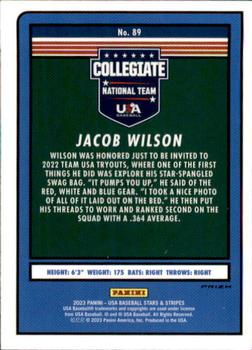 2023 Panini USA Baseball Stars & Stripes - Red, White, & Blue #89 Jacob Wilson Back