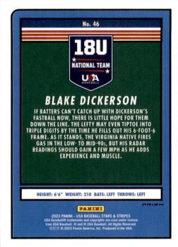 2023 Panini USA Baseball Stars & Stripes - Silver #46 Blake Dickerson Back