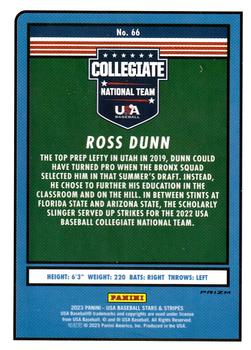 2023 Panini USA Baseball Stars & Stripes - Stripes #66 Ross Dunn Back