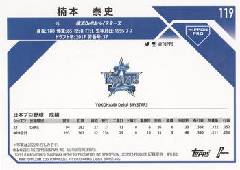 2023 Topps NPB #119 Taishi Kusumoto Back