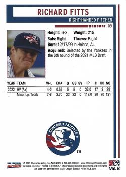 2023 Choice Somerset Patriots #09 Richard Fitts Back