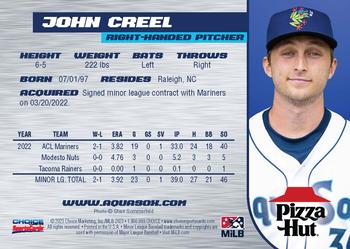 2023 Choice Everett AquaSox #25 John Creel Back