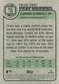 2023 Topps Heritage - New Age Performers #NA-19 Corbin Carroll Back