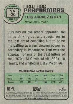 2023 Topps Heritage - New Age Performers #NA-20 Luis Arraez Back