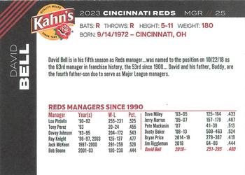 2023 Kahn's Cincinnati Reds #NNO David Bell Back