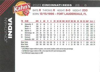 2023 Kahn's Cincinnati Reds #NNO Jonathan India Back