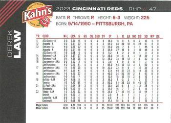 2023 Kahn's Cincinnati Reds #NNO Derek Law Back