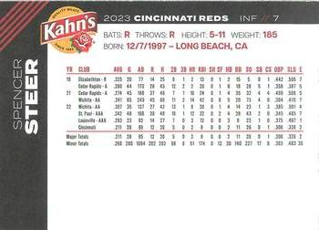 2023 Kahn's Cincinnati Reds #NNO Spencer Steer Back