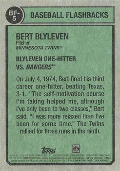 2023 Topps Heritage - Baseball Flashbacks #BF-5 Bert Blyleven Back