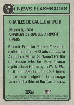 2023 Topps Heritage - News Flashbacks #NF-5 Charles de Gaulle Airport Back