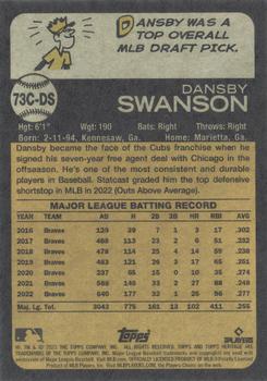 2023 Topps Chicago Cubs Season Ticket Holders #73C-DS Dansby Swanson Back