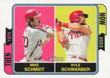 2023 Topps Heritage - Then and Now #TAN-1 Mike Schmidt / Kyle Schwarber Front