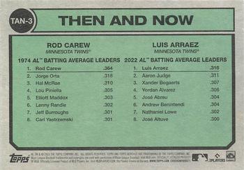 2023 Topps Heritage - Then and Now #TAN-3 Rod Carew / Luis Arraez Back