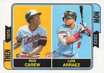 2023 Topps Heritage - Then and Now #TAN-3 Rod Carew / Luis Arraez Front