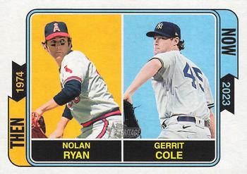 2023 Topps Heritage - Then and Now #TAN-7 Nolan Ryan / Gerrit Cole Front