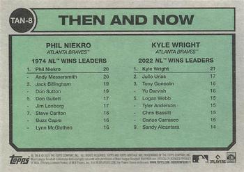 2023 Topps Heritage - Then and Now #TAN-8 Phil Niekro / Kyle Wright Back