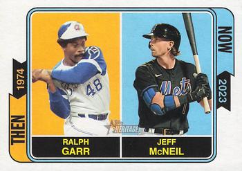 2023 Topps Heritage - Then and Now #TAN-15 Ralph Garr / Jeff McNeil Front
