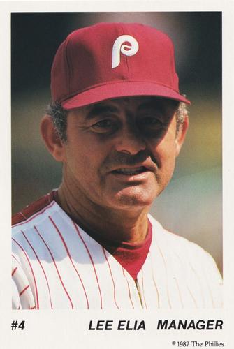 1987 Tastykake Philadelphia Phillies - Update #NNO Lee Elia Front