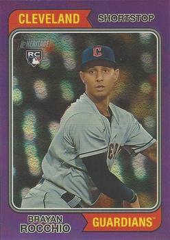 2023 Topps Heritage - Chrome Purple Refractor #533 Brayan Rocchio Front