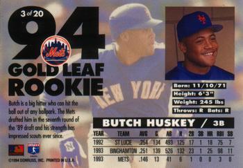 1994 Leaf - Gold Leaf Rookies #3 Butch Huskey Back