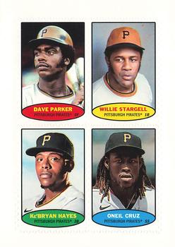 2023 Topps Heritage - 1974 Topps Stamps #74BS-33 / 74BS-34 / 74BS-35 / 74BS-36 Dave Parker  / Willie Stargell  / Ke'Bryan Hayes  / Oneil Cruz Front