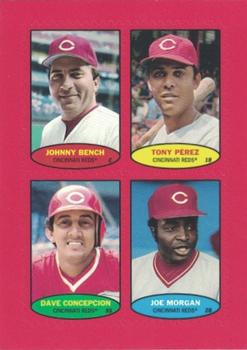 2023 Topps Heritage - 1974 Topps Stamps Red #74BS-13 / 74BS-14 / 74BS-15 / 74BS-16 Johnny Bench  / Tony Pérez  / Dave Concepcion  / Joe Morgan Front