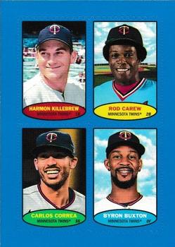 2023 Topps Heritage - 1974 Topps Stamps Blue #74BS-5 / 74BS-6 / 74BS-7 / 74BS-8 Harmon Killebrew  / Rod Carew  / Carlos Correa  / Byron Buxton Front
