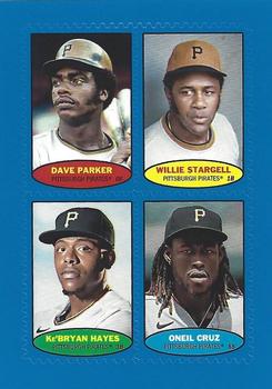 2023 Topps Heritage - 1974 Topps Stamps Blue #74BS-33 / 74BS-34 / 74BS-35 / 74BS-36 Dave Parker  / Willie Stargell  / Ke'Bryan Hayes  / Oneil Cruz Front