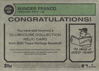 2023 Topps Heritage - Clubhouse Collection Relics #CCR-WF Wander Franco Back
