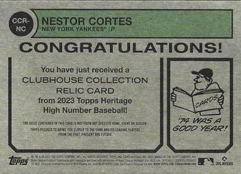 2023 Topps Heritage - Clubhouse Collection Relics Gold #CCR-NC Nestor Cortes Back