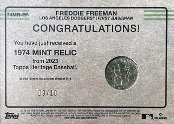2023 Topps Heritage - 1974 Mint Dime #74MR-FF Freddie Freeman Back
