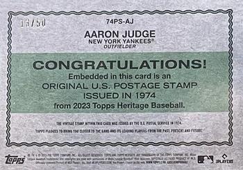2023 Topps Heritage - 1974 U.S. Postage Stamp Relics #74PS-AJ Aaron Judge Back