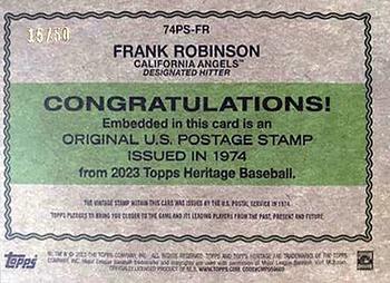 2023 Topps Heritage - 1974 U.S. Postage Stamp Relics #74PS-FR Frank Robinson Back