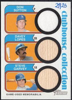 2023 Topps Heritage - Clubhouse Collection Triple Relics #CCTR-SLG Don Sutton / Davey Lopes / Steve Garvey Front