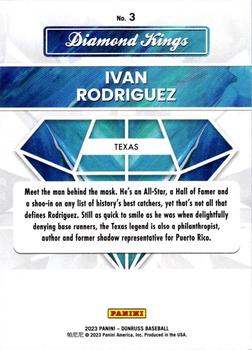 2023 Donruss - Holo Blue #3 Ivan Rodriguez Back