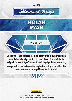 2023 Donruss - Holo Blue #10 Nolan Ryan Back