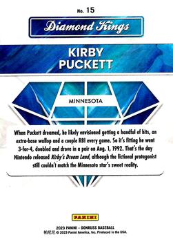 2023 Donruss - Holo Blue #15 Kirby Puckett Back