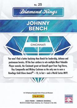 2023 Donruss - Holo Blue #25 Johnny Bench Back