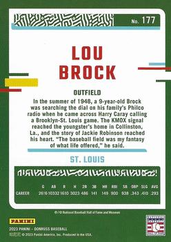 2023 Donruss - Holo Blue #177 Lou Brock Back