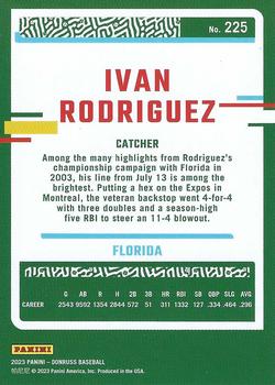 2023 Donruss - Holo Blue #225 Ivan Rodriguez Back