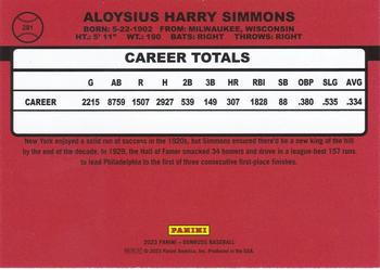 2023 Donruss - Holo Blue #281 Al Simmons Back