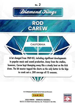 2023 Donruss - Holo Carolina Blue #2 Rod Carew Back