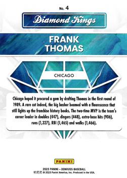 2023 Donruss - Holo Carolina Blue #4 Frank Thomas Back