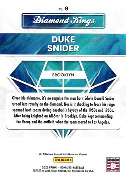 2023 Donruss - Holo Carolina Blue #9 Duke Snider Back