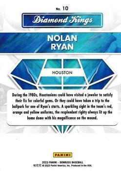 2023 Donruss - Holo Carolina Blue #10 Nolan Ryan Back