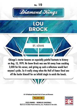 2023 Donruss - Holo Carolina Blue #19 Lou Brock Back