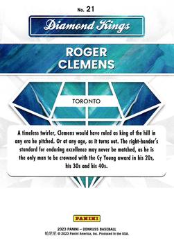 2023 Donruss - Holo Carolina Blue #21 Roger Clemens Back