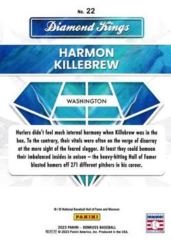 2023 Donruss - Holo Carolina Blue #22 Harmon Killebrew Back