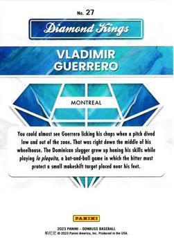 2023 Donruss - Holo Carolina Blue #27 Vladimir Guerrero Back