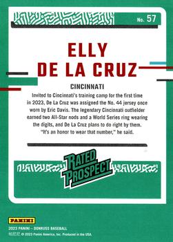 2023 Donruss - Holo Carolina Blue #57 Elly De La Cruz Back